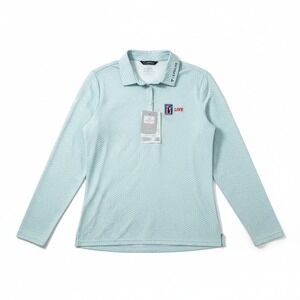 Levelwear Sandy Long Sleeve Golf Polo, Blue Glass PGA Tour Live ESPN+, Woman's M
